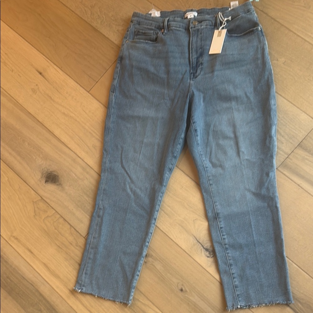 Good American Blue Cropped Ankle Jeans